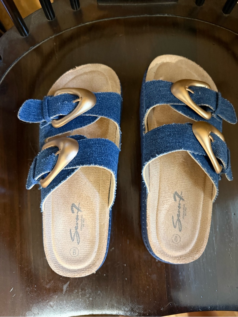 Seven7 Carissa Buckle Sandal- Denim